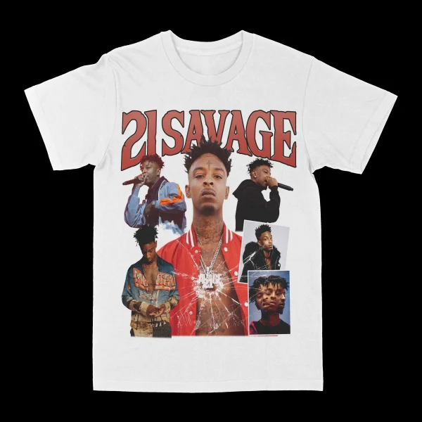 21 Savage "Broken Glass" Graphic Tee - Image 2